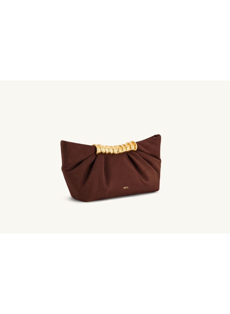 JW PEI Leia Pleated Clutch Bag - Deep Burgundy, Elegant and Classic - Image 2